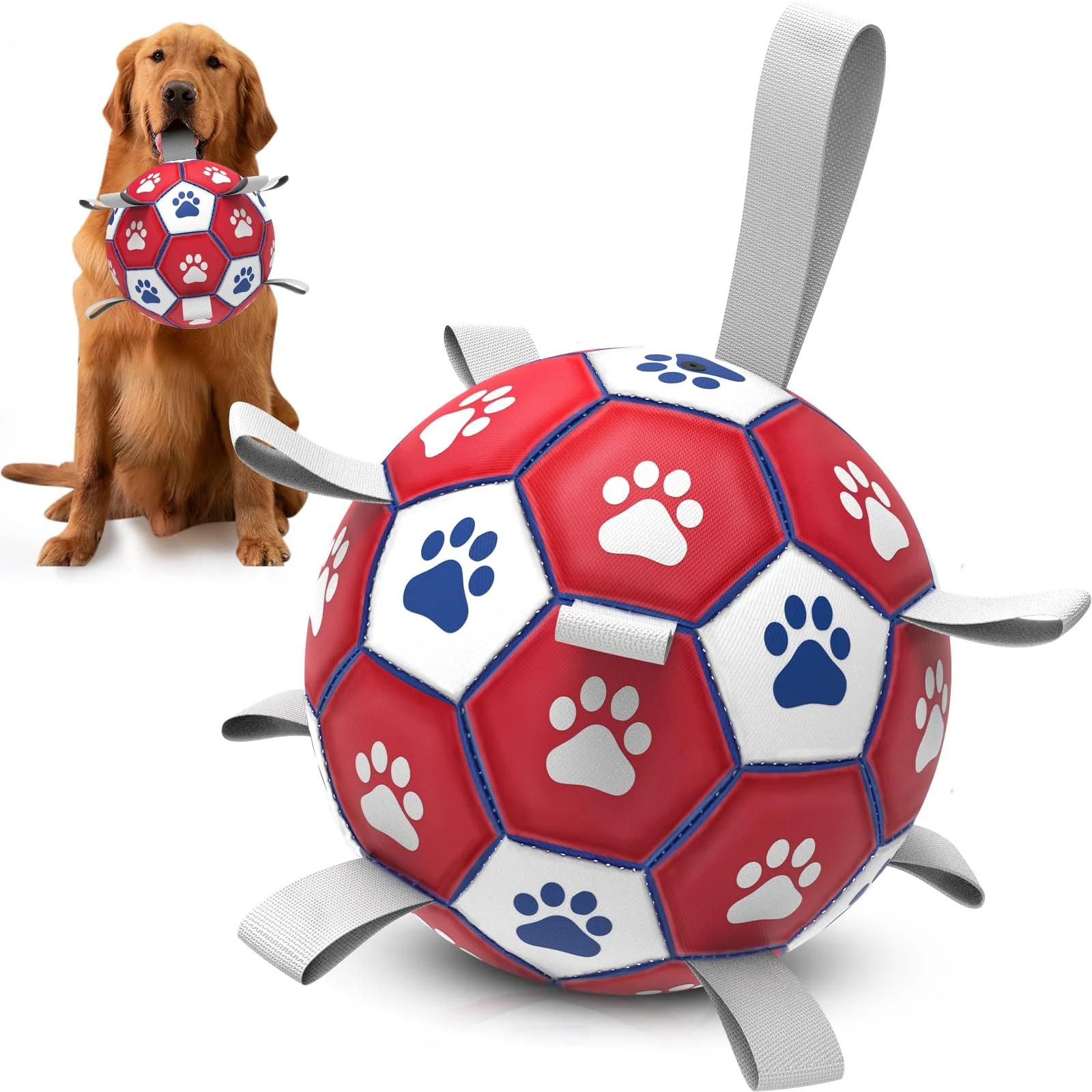 Exclusive Diman Premium Large Dog Soccer Ball with Straps – Indoor Outdoor Interactive Toy for Extra Large Dogs Unique