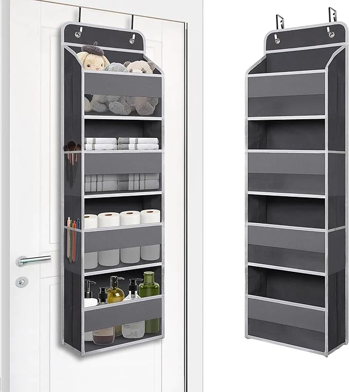 High-Grade Over The Door Hanging Organizer with 4 Large Pockets – Closet Bathroom Nursery Bedroom Dorm Storage for Toys Cosmetics and Baby Essentials GrayAbout ThisOverview Comfortable