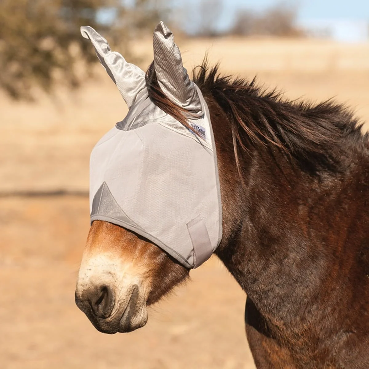 Environmentally Friendly Cashel Crusader Mule Fly Mask Standard with Ears Grey — Breathable UV-Protected Eye Guard for Warmbloods Prestigious