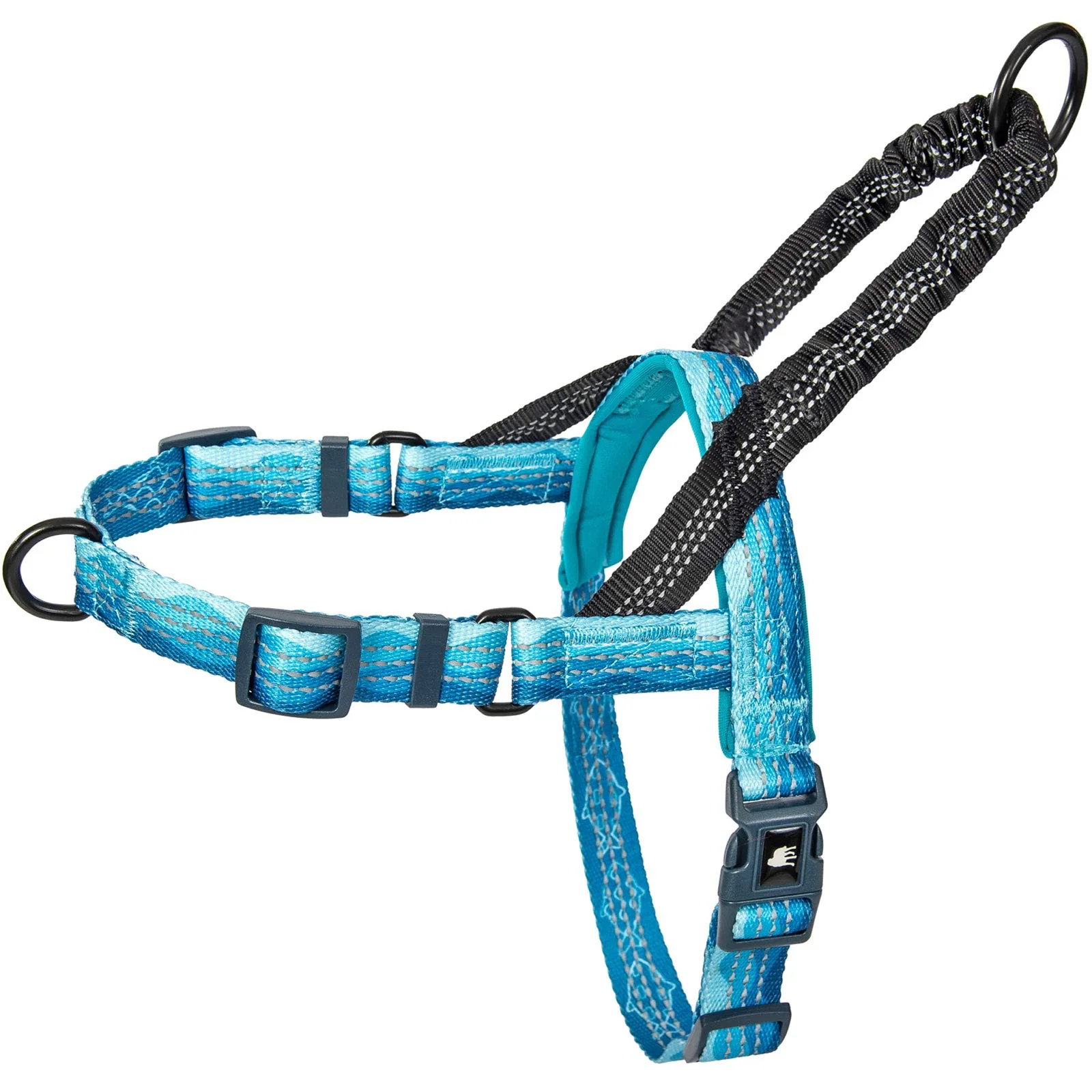 Minimalist Leash Boss No Pull Dog Harness – Front Rear Clips Reflective Wave Pattern Large Professional