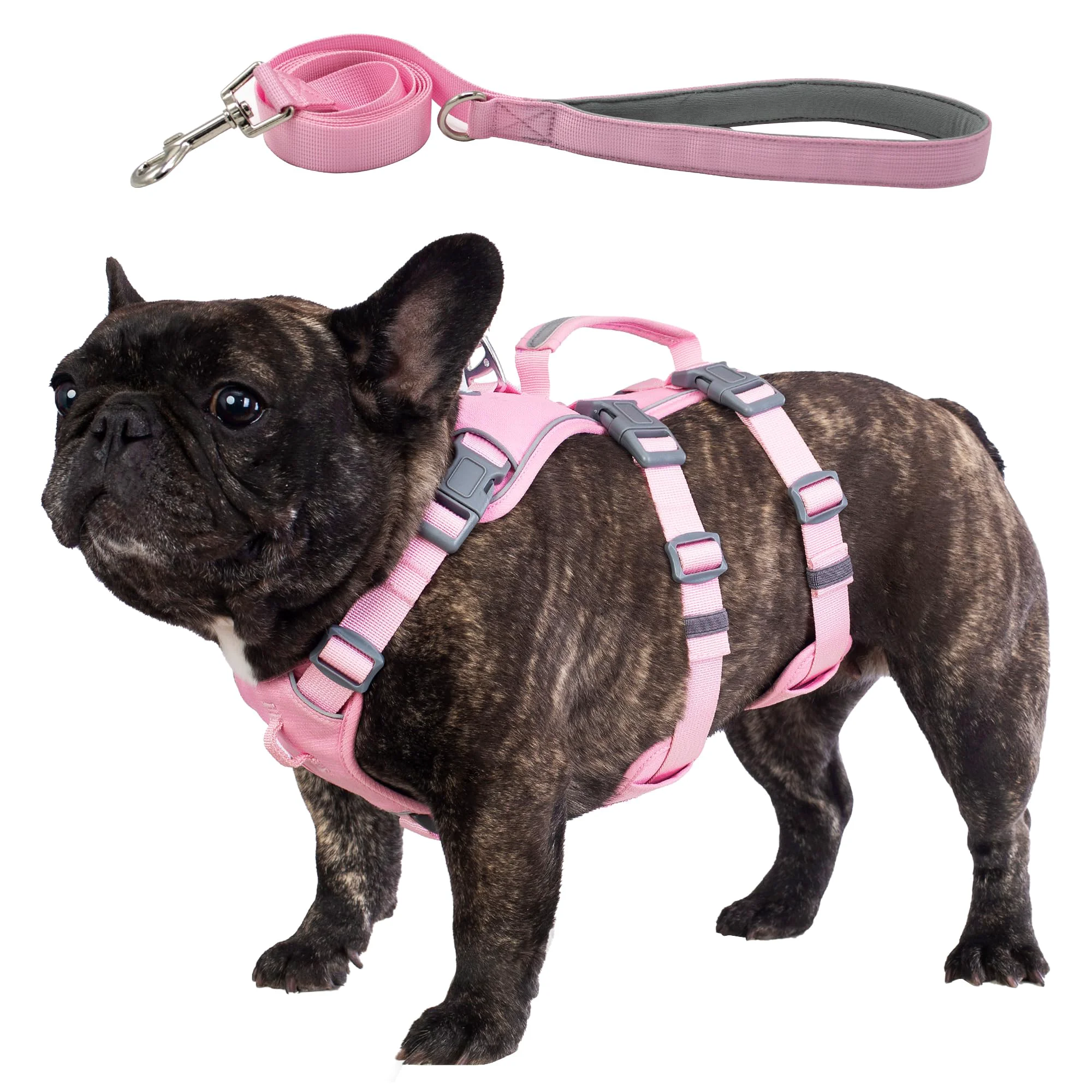 Detailed Wuffley Escape-Proof Dog Harness Leash Set – Pink M with Lift Handle Reliable