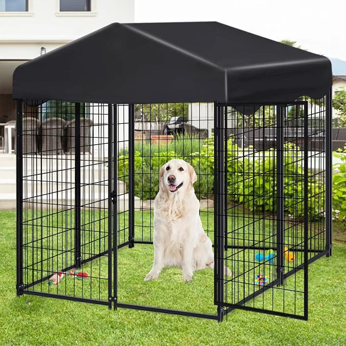 Traditional Dog Kennel Outdoor 4.5' x 4' x 4' Outside Dog Kennel Durable