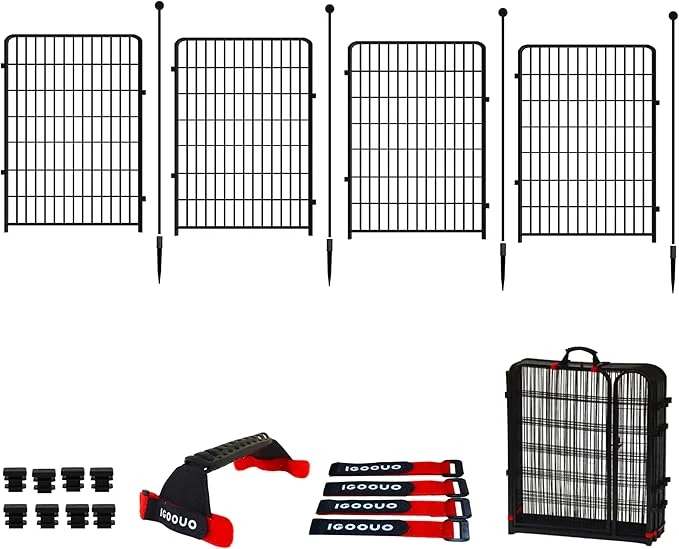 Casual Dog Playpen Outdoor for Medium Large Dogs 36'' High 4 Add-on Heavy Duty Dog Elite