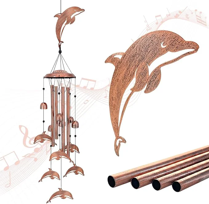 Environmentally Friendly Dolphin Wind Chimes for Outside Dolphin Gifts for Women Men Sympathy Fine Crafted