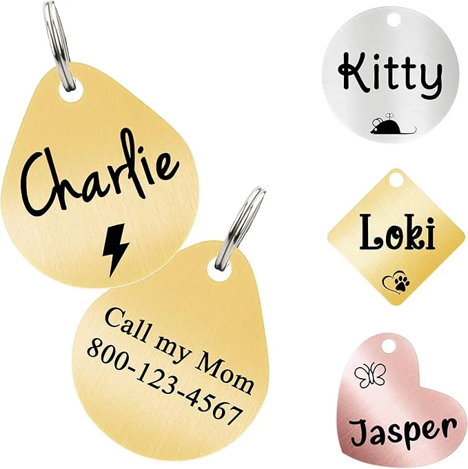 Smooth Ultra Joys Cat ID Tag Personalized Pet Tags Durable Stainless Steel Small Pet Artisan