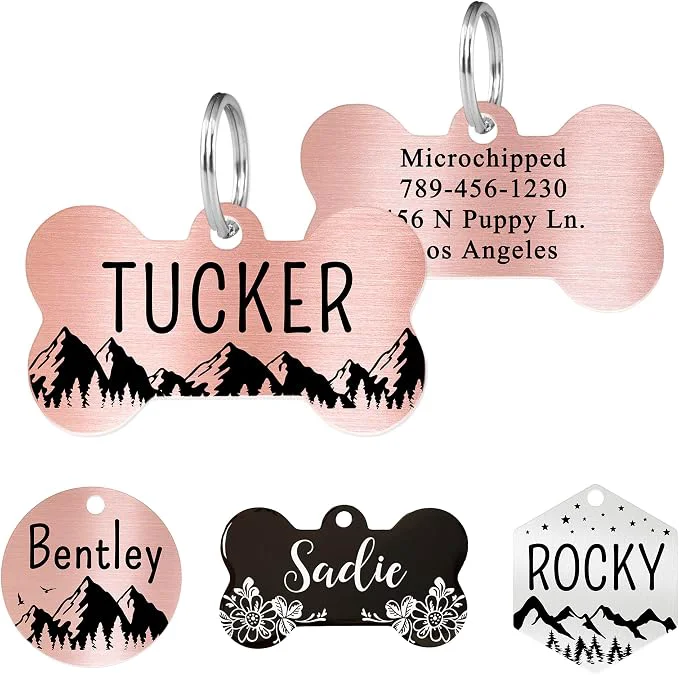 Refined Ultra Joys Stainless Steel Dog ID Tag Organic