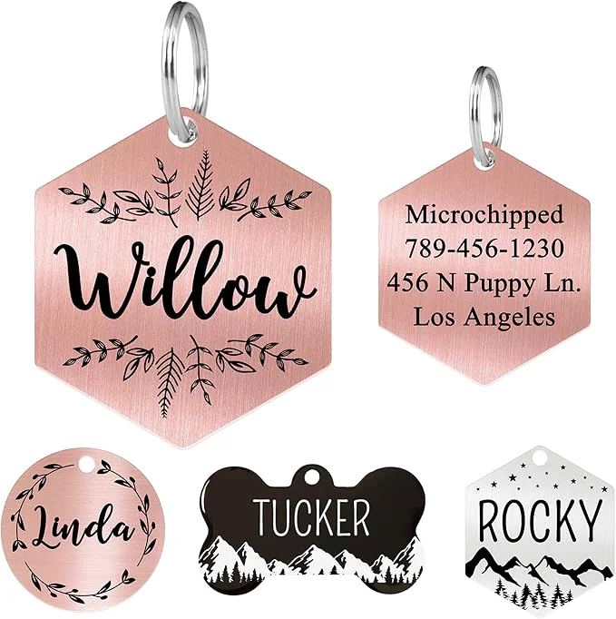 Classic Ultra Joys Stainless Steel Pet ID Dog Name Tag Secure