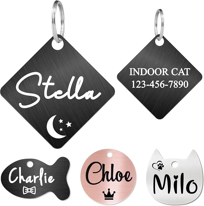 Prestigious Ultra Joys Cat ID Tag Personalized Pet Tags Durable Stainless Steel Small Pet Artisan