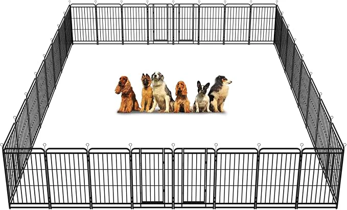 World-Class Heavy Duty Dog Playpen 32 Steel Panels 47 Height Square Steel Pipe Certified