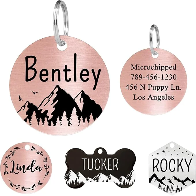 Fine Crafted Ultra Joys Stainless Steel Pet ID Tag Dog Name Tags Personalized Front and Back Specialty