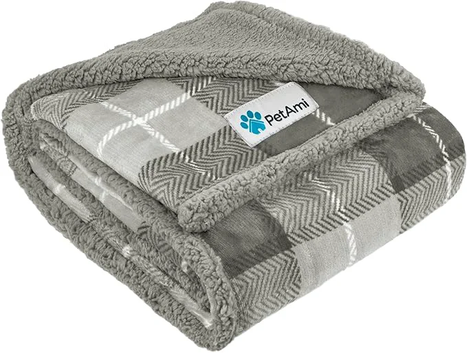 Traditional PetAmi Dog Blanket for Bed XL Pet Blanket Large Dogs Fleece Furniture Couch Relaxed