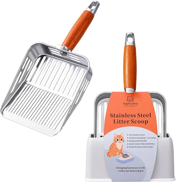Innovative Rustproof Unbreakable 304 Stainless Steel Metal Cat Litter Scoop Enhanced