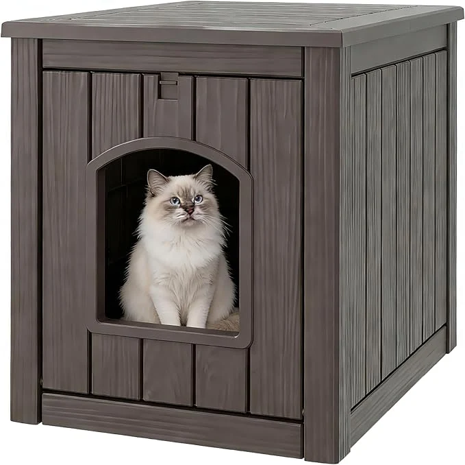 Innovative Litter Box Enclosure Waterproof Weatherproof Plastic Cat House Smart