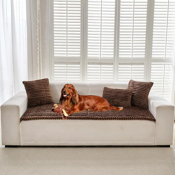 Premium Sofa Cover Fuzzy Couch Cover for Pet Couch Covers for Dogs Washable Non-Slip Top-Quality