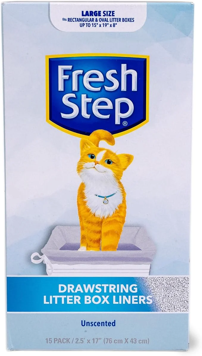 Excellent Fresh Step Drawstring Cat Litter Box Liners Unscented Heavy Duty Kitty Litter Outstanding