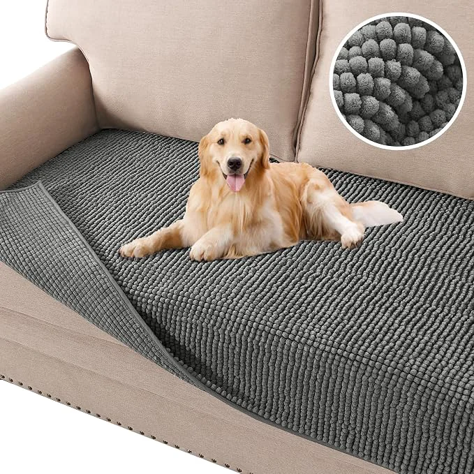 Easy-to-Use H.VERSAILTEX Plush Chenille Dog Bed Cover Thick Soft Loveseat Cover Minimalist