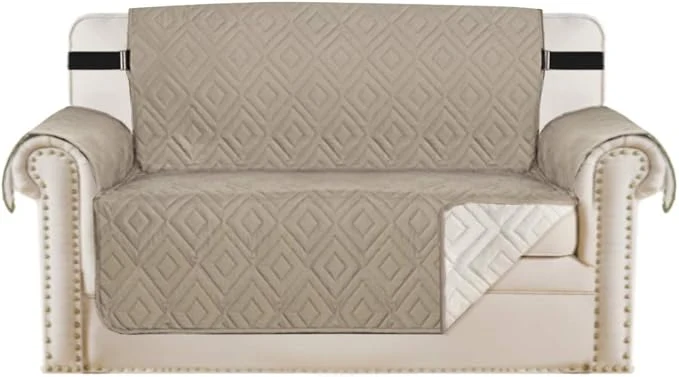 Natural H.VERSAILTEX Reversible Loveseat Cover Furniture Protector Anti-Slip Water Next-Generation