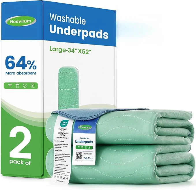 Functional Noovirum® Washable Underpads 34 x52 Reusable Incontinence Pads Secure