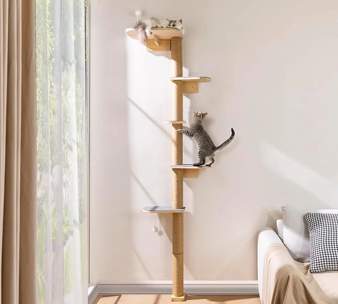 Next-Generation Floor to Ceiling Cat Tree for Kittens 5-Tier Wall Mounted Cat Wall Shelves Exclusive