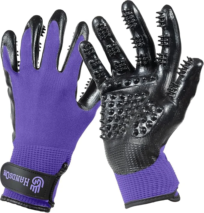 User-Friendly H HANDSON Pet Grooming Gloves Proven