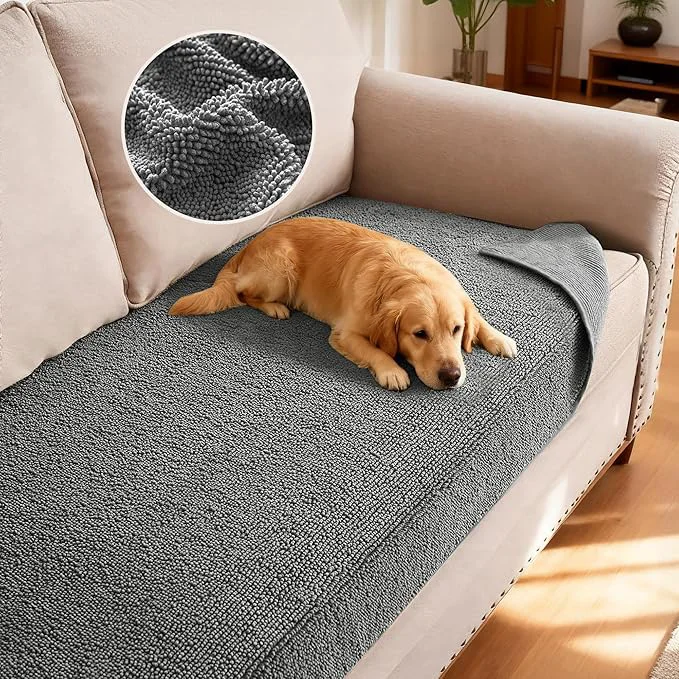 Efficient H.VERSAILTEX Non Slip Pet Couch Cover Chenille Dog Bed Protector Thick Soft Responsible