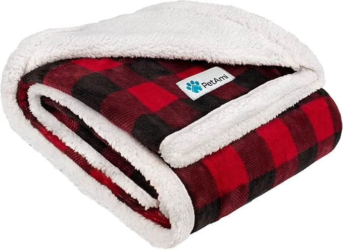 User-Friendly PetAmi Dog Blanket for Bed XL Pet Blanket Large Dogs Fleece Furniture Couch Natural