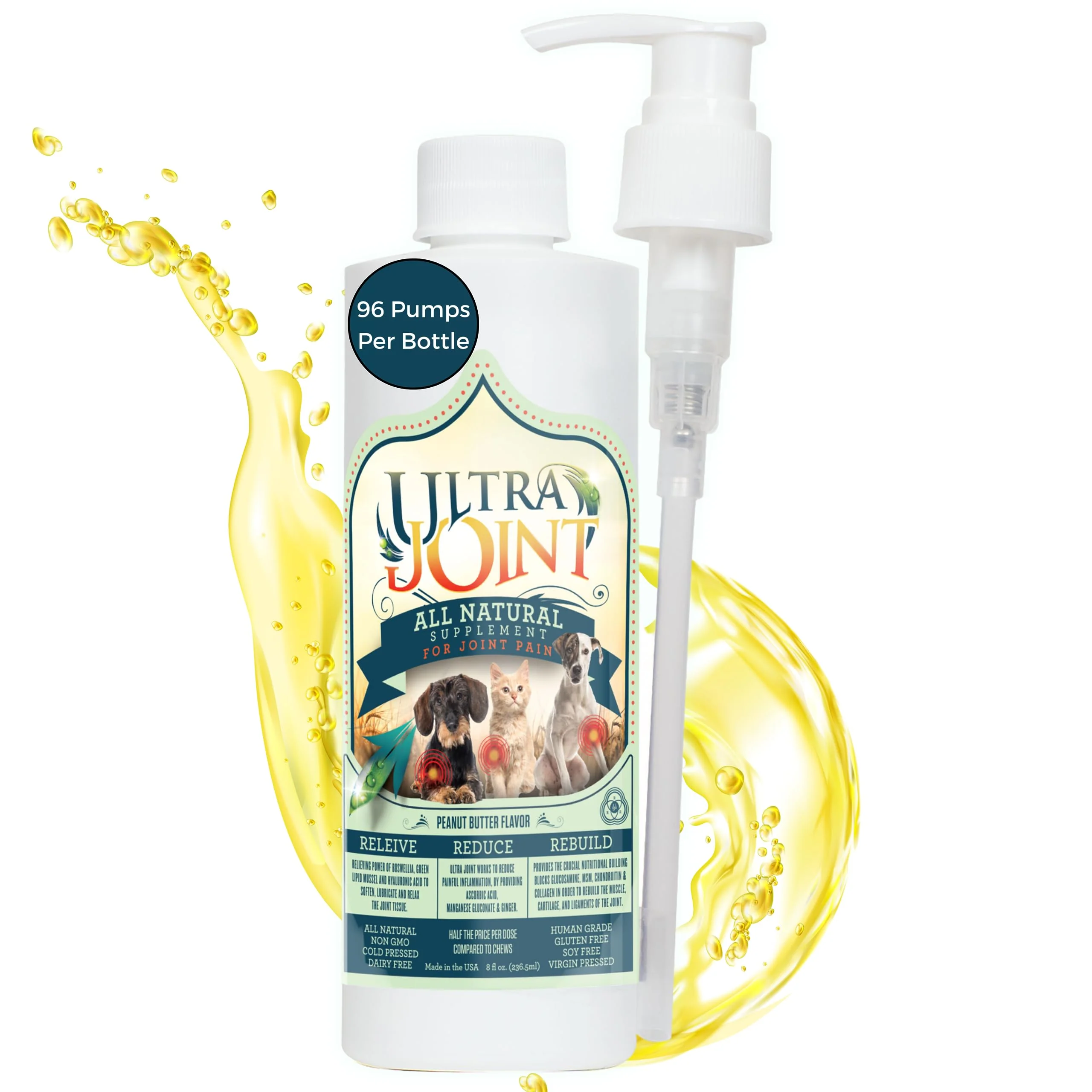 Elegant Ultra Joint Liquid Joint Support for Dogs — Glucosamine Chondroitin 8 oz Smooth