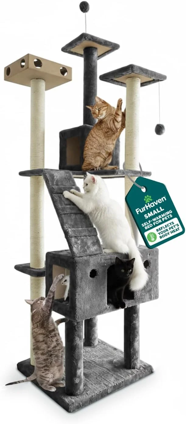 Fine Crafted FurHaven 69.3 Tall Cat Scratching Post Tower Safe