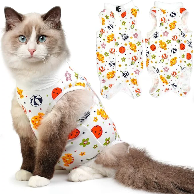 Contemporary Cat Recovery Suit for Spay Abdominal Wounds Breathable Cat Onesie for Cats Top-Quality