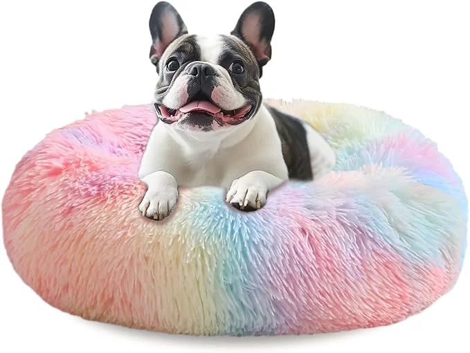 Crafted JOLLYVOGUE Calming Dog Bed Medium Size Dog Anti-Anxiety Donut Medium Pet Bed Refined