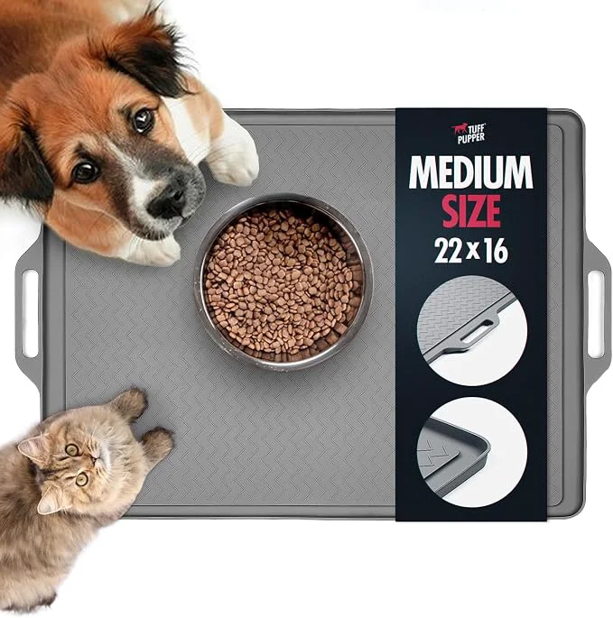 Traditional Tuff Pupper 22x16 Medium Dog Feeding Mat Outstanding