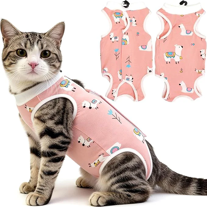 High-Performance Cat Recovery Suit for Spay Abdominal Wounds Breathable Cat Onesie for Cats Durable