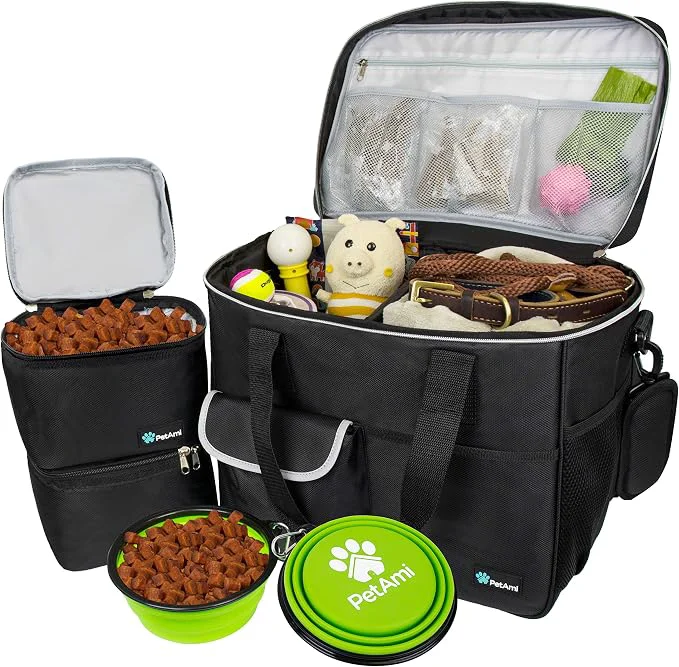 Green PetAmi Dog Travel Bag Solid