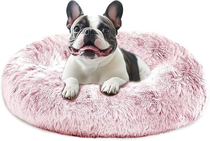 Comfortable JOLLYVOGUE Calming Dog Bed Large Size Dog Anti-Anxiety Donut Large Pet Bed Detailed