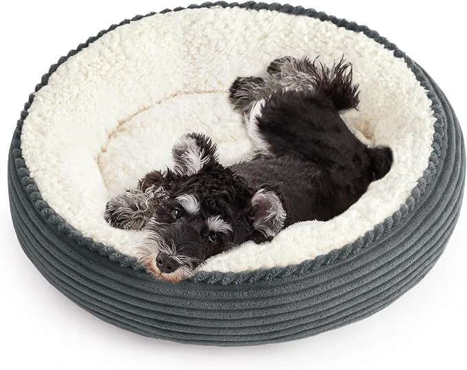 Versatile Love's cabin Round Donut Cat and Dog Cushion Bed 25in Pet Bed Modern
