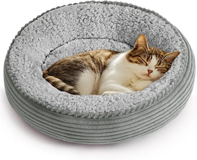 Modern Love's cabin Round Donut Cat and Dog Cushion Bed 20in Pet Bed Specialty