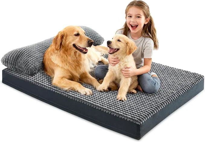 High-Grade KISYYO Orthopedic L Dog Beds for Large Dogs Safe
