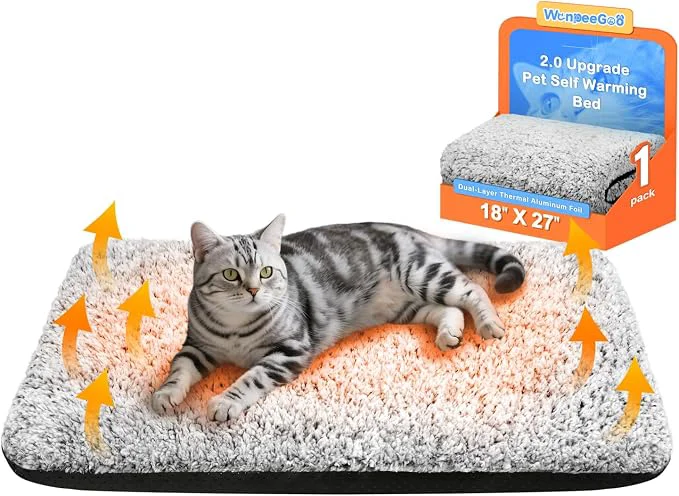 High-Quality Self Warming Pet Bed for Cats Dogs Heated Pet Mat 2.0 Upgraded Thermal Foil Practical