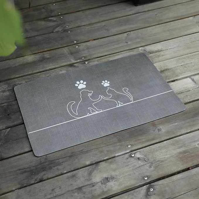 Sustainable Le courant Dog Bowl Mats Cat Feeding Mat Non-Slip Super Absorbent No Stains Consistent