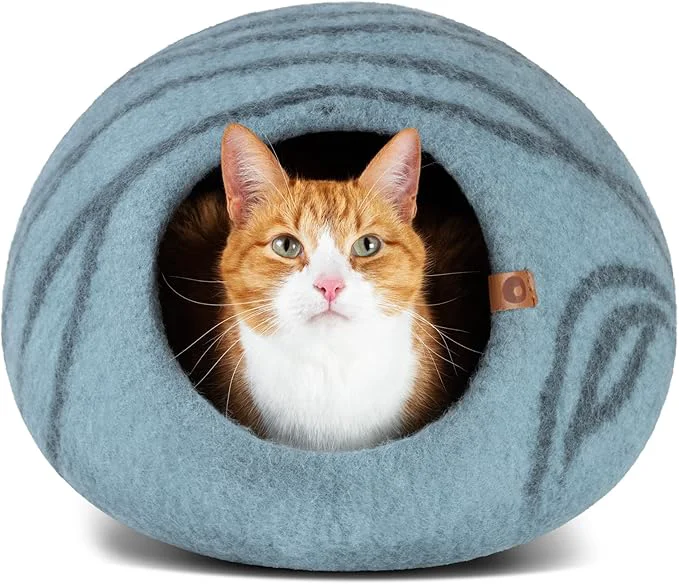 Professional MEOWFIA Cat Cave – Premium Felt Cat Bed Contemporary