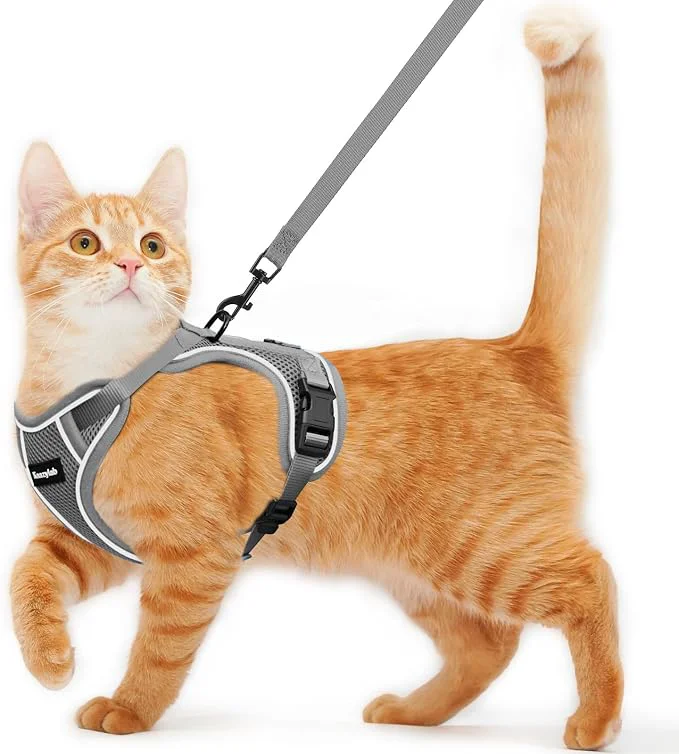 Recyclable Cat Harness and Leash for Walking Escape Proof Soft Adjustable Cat Leash Superior