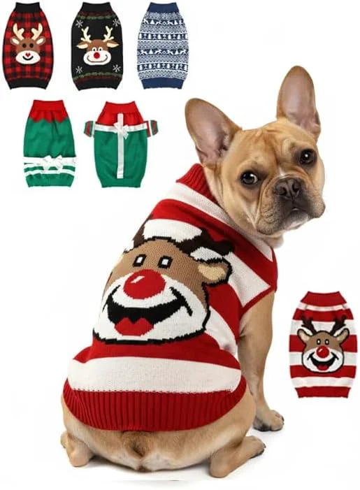 Clean Dog Christmas Sweater Soft Warm Pet Clothes Coat Trusted