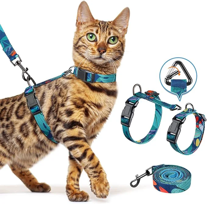 High-End Halypet Cat Harness and Leash Set 3-in-1 Adjustable Lightweight Escape-Proof Luxury