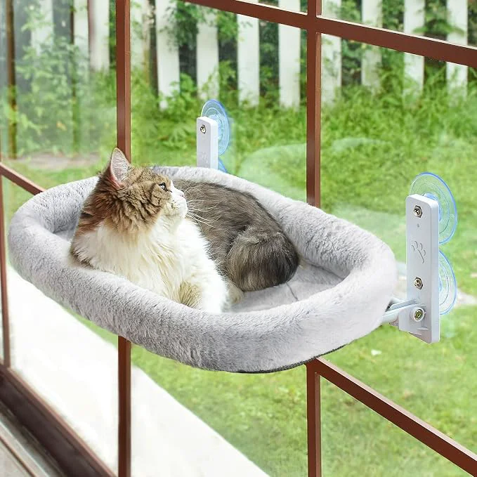 Refined AMOSIJOY Cordless Cat Window Perch Cat Hammock Classic