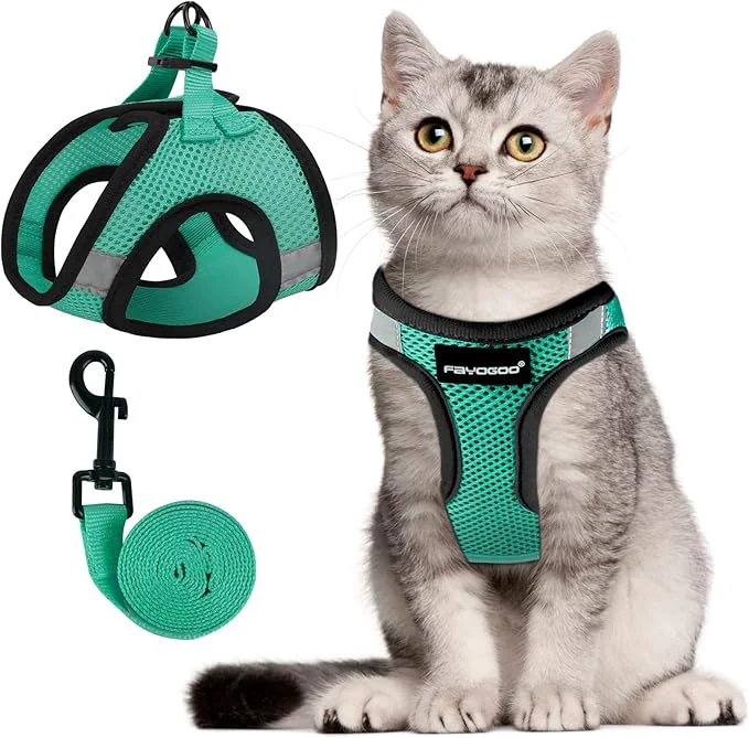 Sophisticated FAYOGOO Cat Harness Leash Set Escape Proof Smart