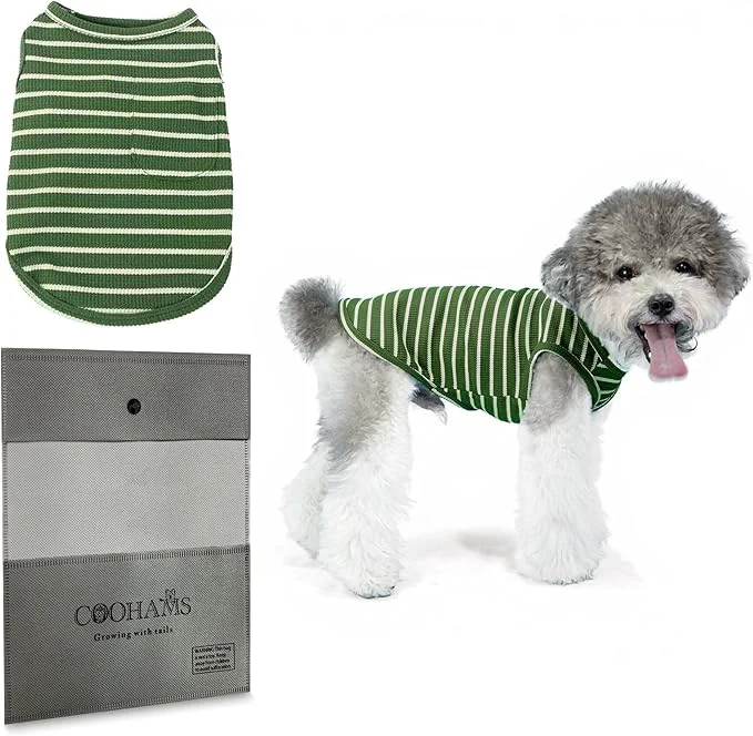 Premium Material Dog Clothes Stripe Dogs Shirts Long-Lasting