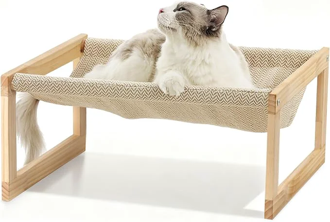 Optimized FUKUMARU Dog Bed Large Breathable d Cat Hammock Wooden Cat Beds Dependable
