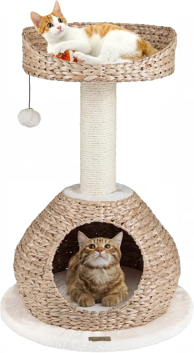 Premium Material PETSITE 28-inch Modern Cat Tree Small Cute Cat Tower Sisal Scratching Post Exceptional