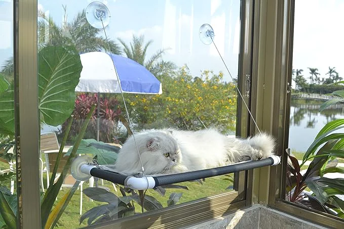 Innovative Cat Window Hammock – Mess- Waterproof Cats Window Perch Relaxed