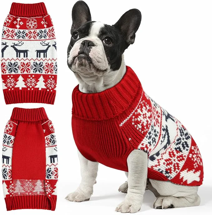 Premium Material Dog Christmas Sweater Soft Warm Pet Clothes Coat Clean